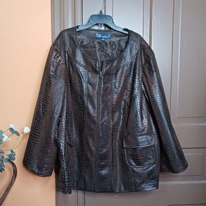 Susan Graver Women's size 3X Brown Blazer Jacket